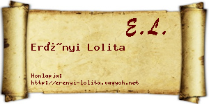 Erényi Lolita névjegykártya